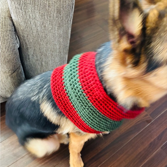 Christmas Dog Cowl Silky Soft Cowl Hand Crochet Size XL 25-26”Cir.x8”long - Picture 2 of 4